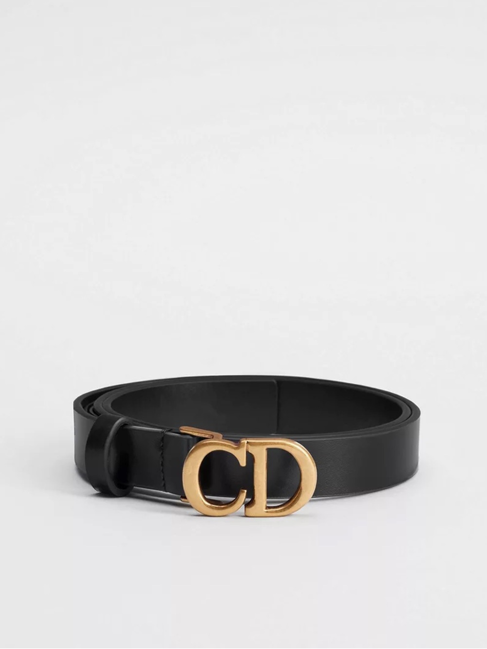 Christian Dior CD Saddle Belt Black Ultrasoft Calfskin, 20 MM Size 75 29 Inches